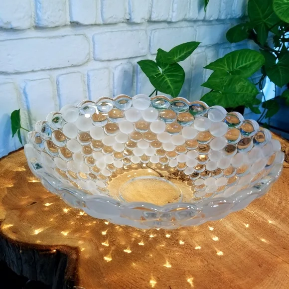 Vintage 12" Bubble Glass Centerpiece Bowl - Picture 6 of 9